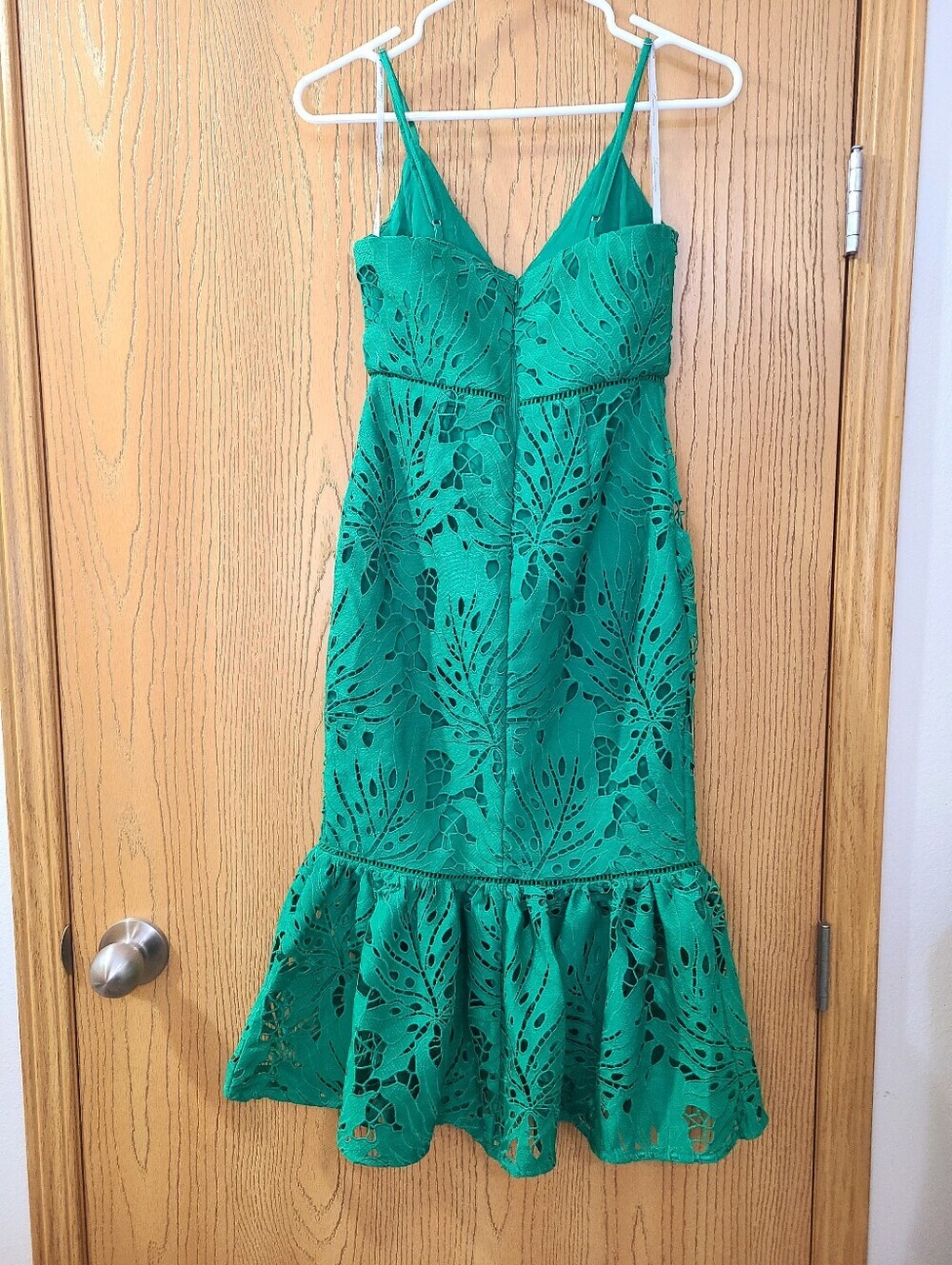 Revolve Lovers + Friends Flossie Monstera Leaf Lace Vacation Mermaid Dress - Picture 2 of 5